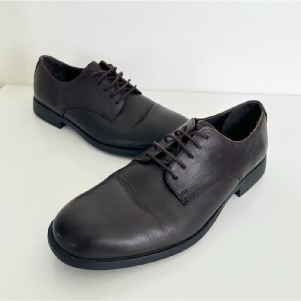 CAMPER Truman Oxford Dark Brown Laces Round Toe Formal Wedding Men's EU 40 US 7
